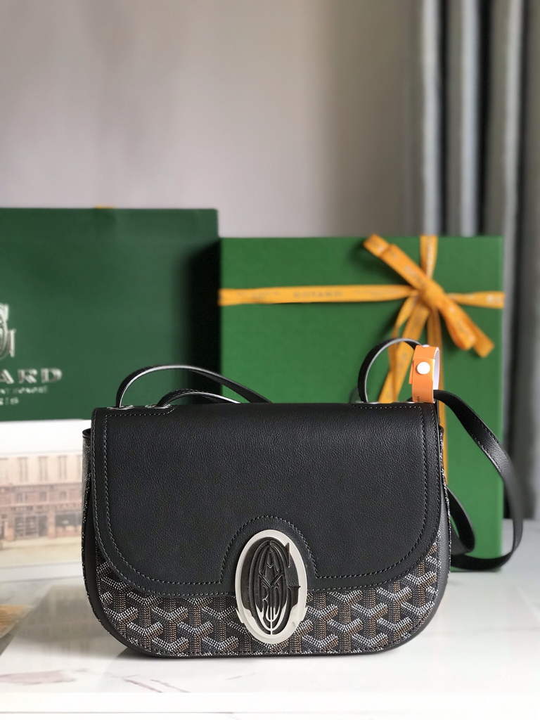 Goyard 233 Strap Bag, GY020213 Goyardine Canvas Black