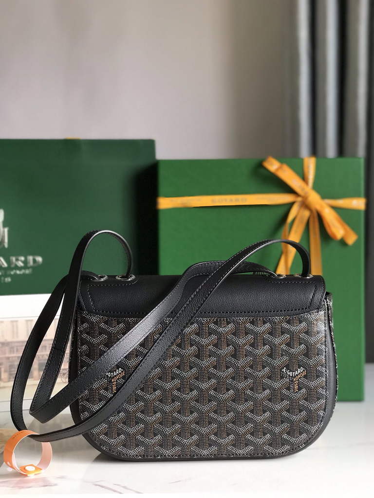 Goyard 233 Strap Bag, GY020213 Goyardine Canvas Black