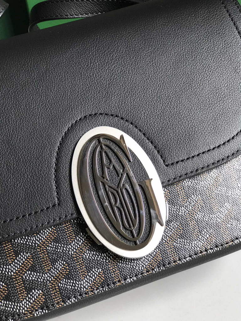 Goyard 233 Strap Bag, GY020213 Goyardine Canvas Black