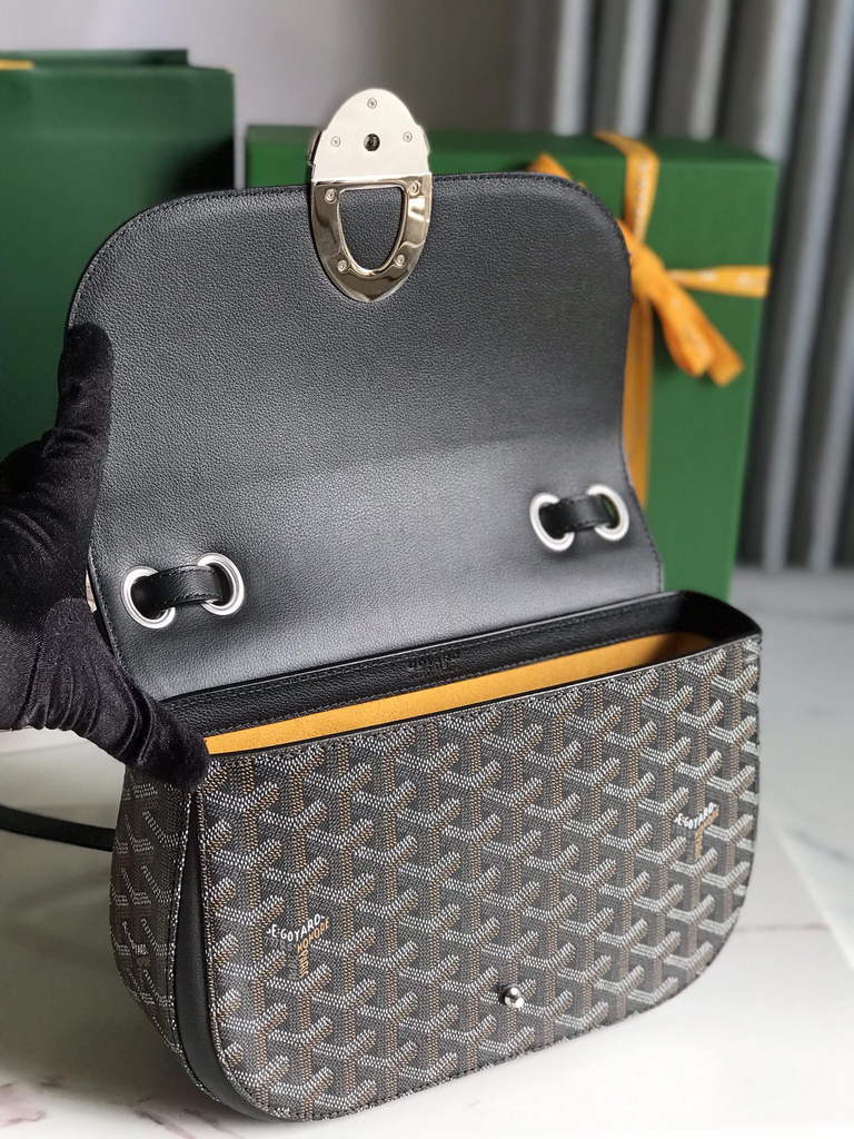 Goyard 233 Strap Bag, GY020213 Goyardine Canvas Black