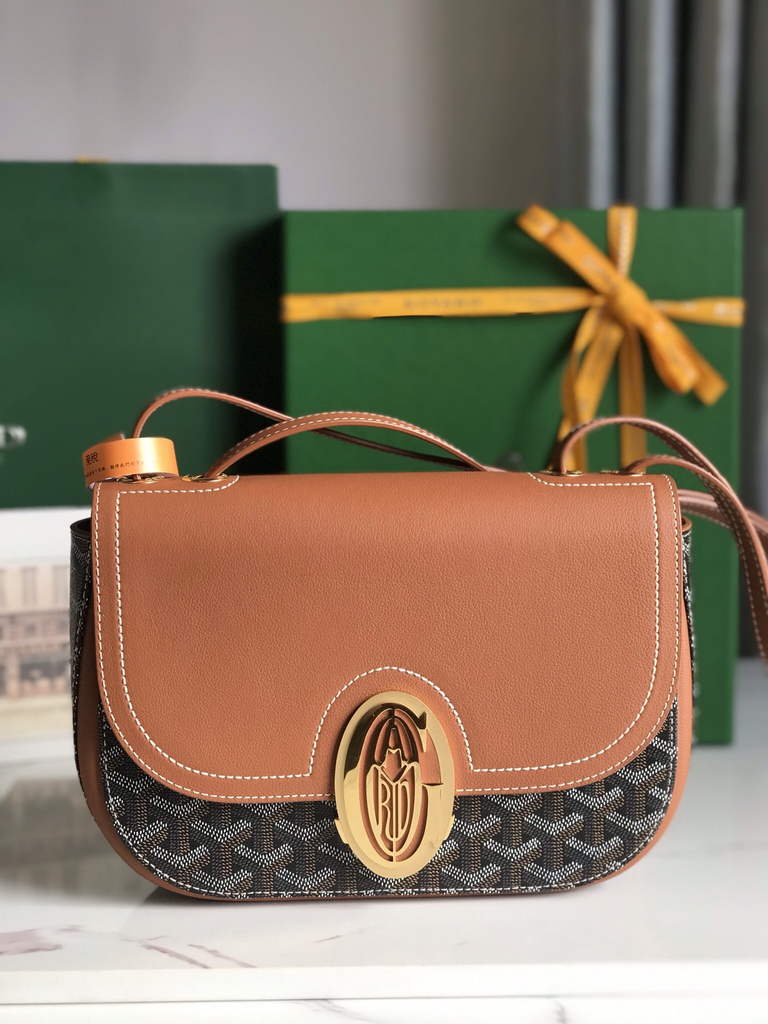 Goyard 233 Strap Bag, GY020213 Goyardine Canvas Brown