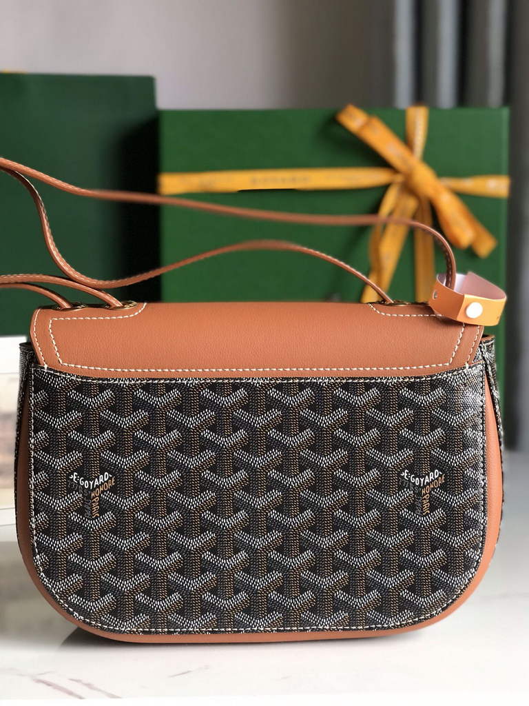 Goyard 233 Strap Bag, GY020213 Goyardine Canvas Brown