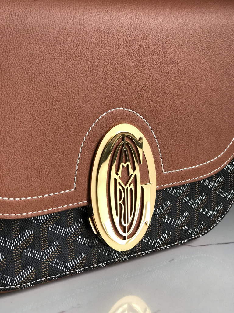 Goyard 233 Strap Bag, GY020213 Goyardine Canvas Brown