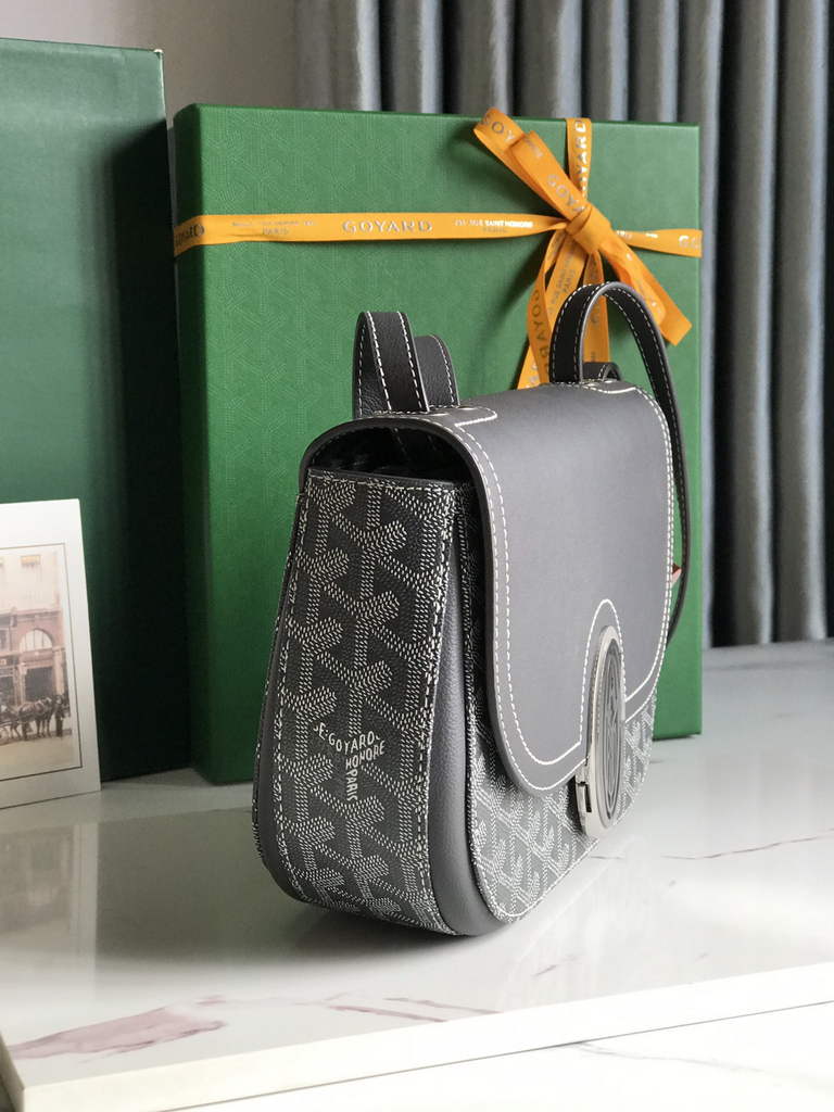 Goyard 233 Strap Bag, GY020213 Goyardine Canvas Gray