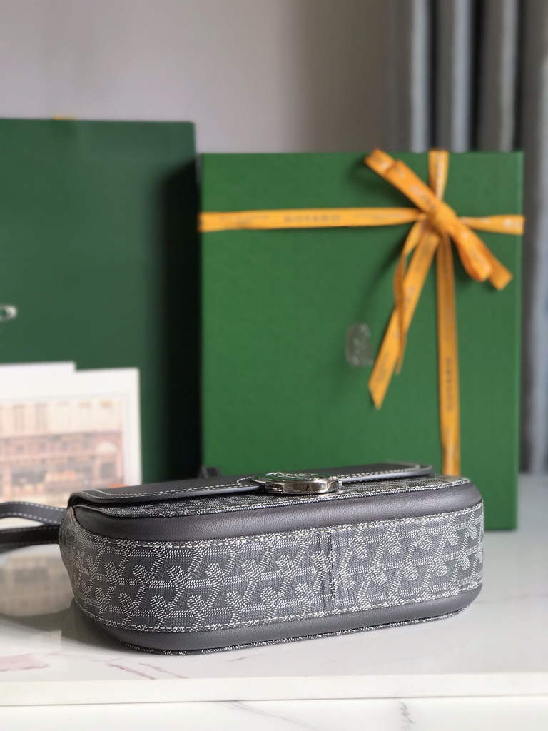 Goyard 233 Strap Bag, GY020213 Goyardine Canvas Gray
