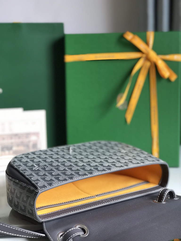 Goyard 233 Strap Bag, GY020213 Goyardine Canvas Gray