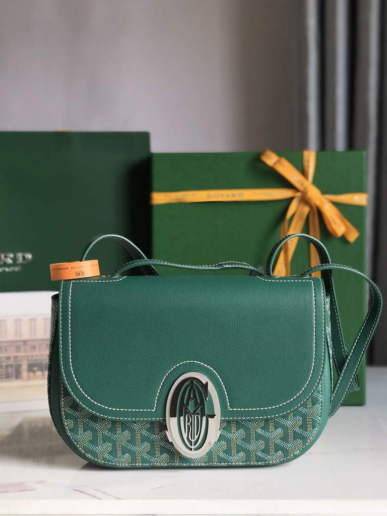 Goyard 233 Strap Bag, GY020213 Goyardine Canvas Green