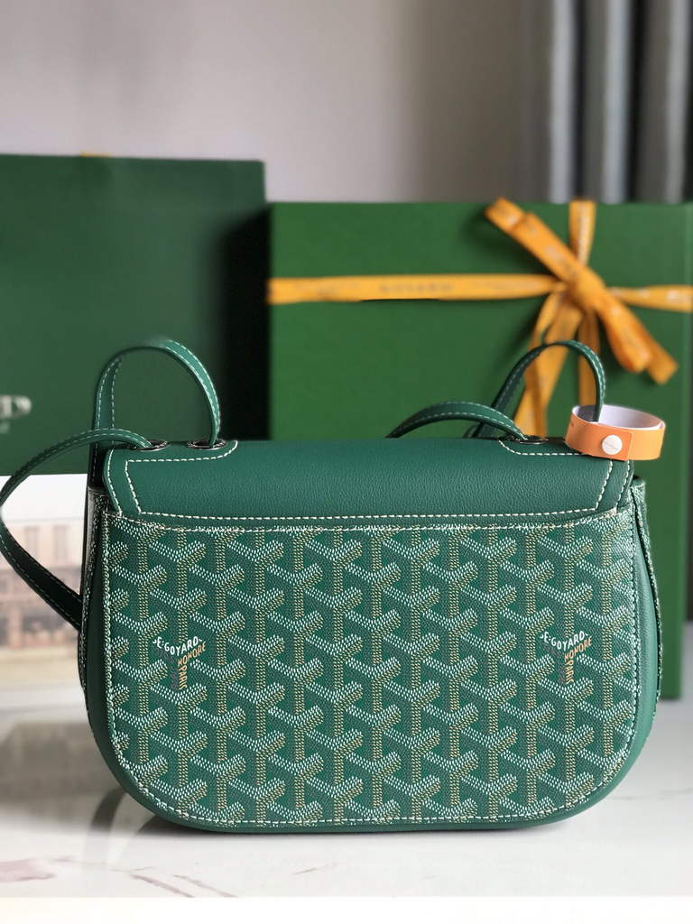 Goyard 233 Strap Bag, GY020213 Goyardine Canvas Green