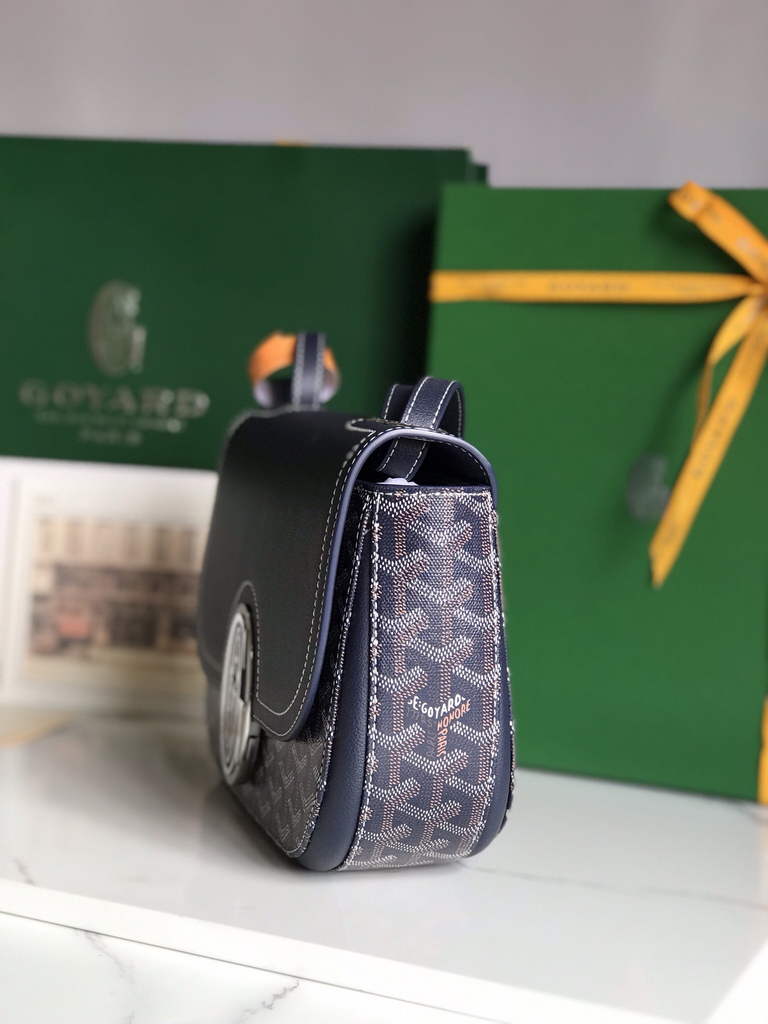 Goyard 233 Strap Bag, GY020213 Goyardine Canvas Navy