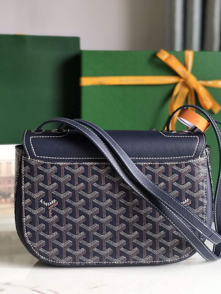Goyard 233 Strap Bag, GY020213 Goyardine Canvas Navy
