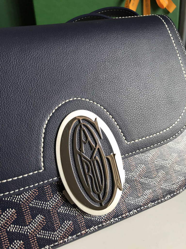 Goyard 233 Strap Bag, GY020213 Goyardine Canvas Navy