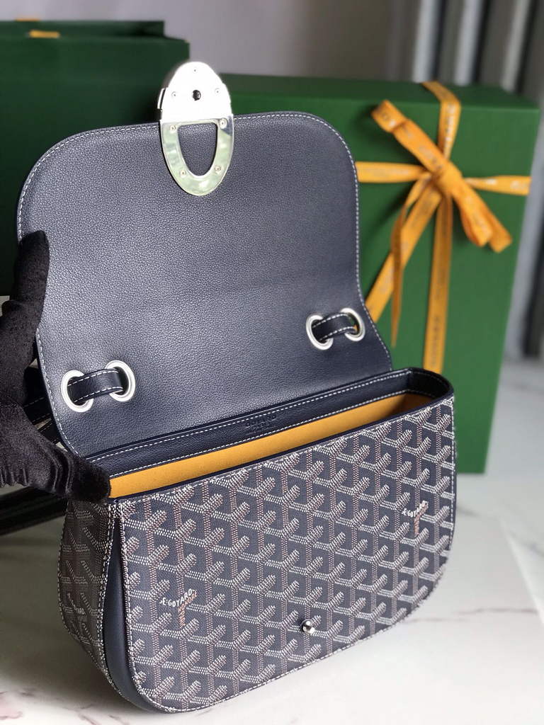 Goyard 233 Strap Bag, GY020213 Goyardine Canvas Navy