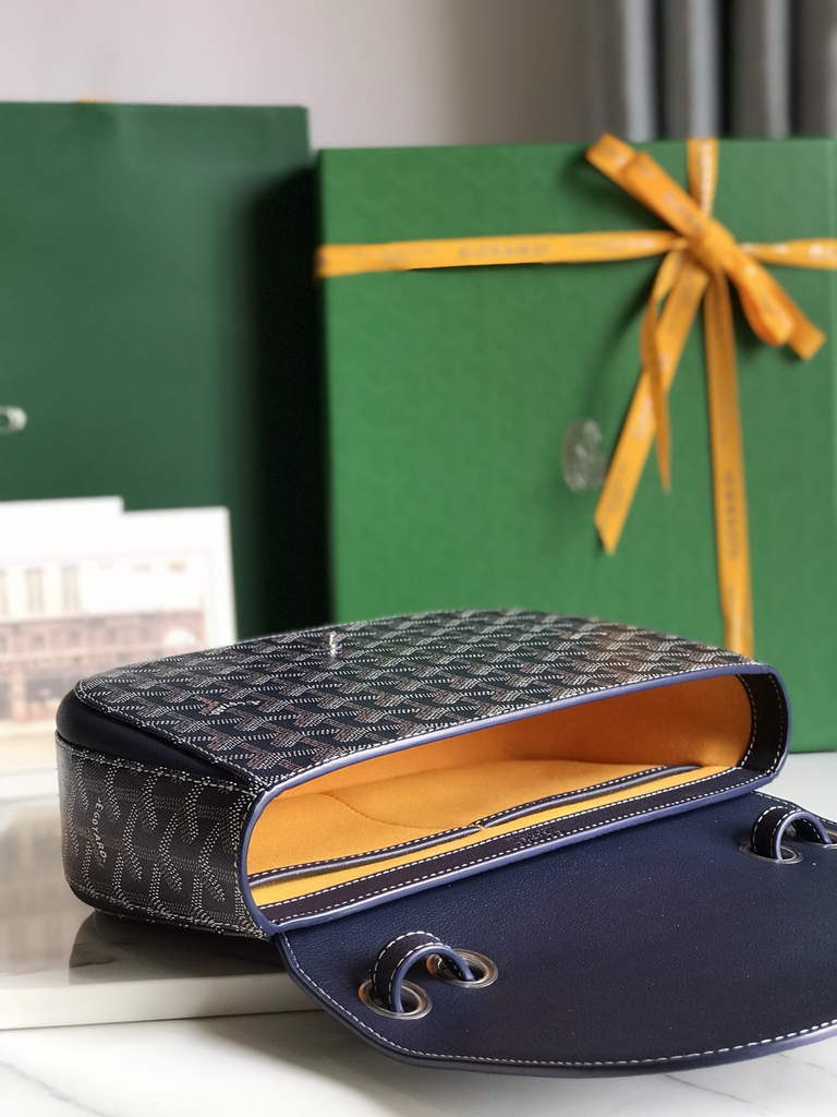 Goyard 233 Strap Bag, GY020213 Goyardine Canvas Navy