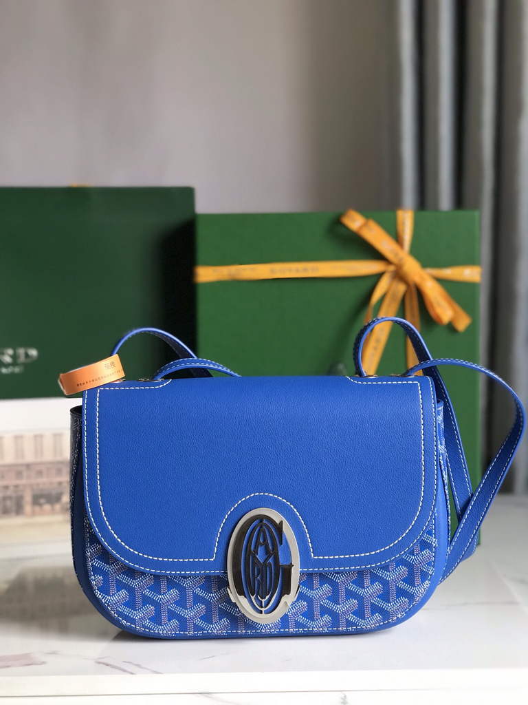 Goyard 233 Strap Bag, GY020213 Goyardine Canvas Blue