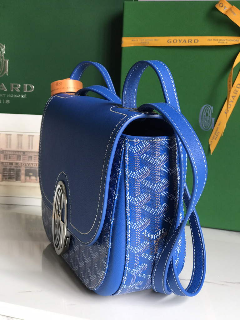 Goyard 233 Strap Bag, GY020213 Goyardine Canvas Blue