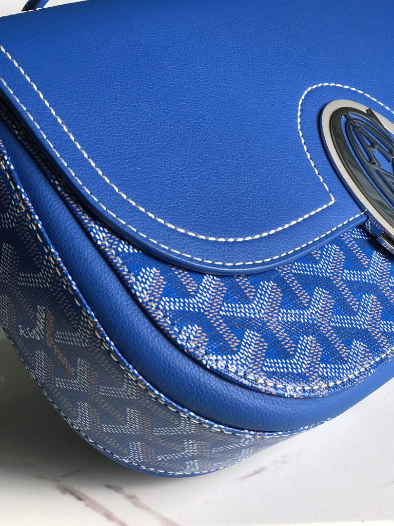 Goyard 233 Strap Bag, GY020213 Goyardine Canvas Blue