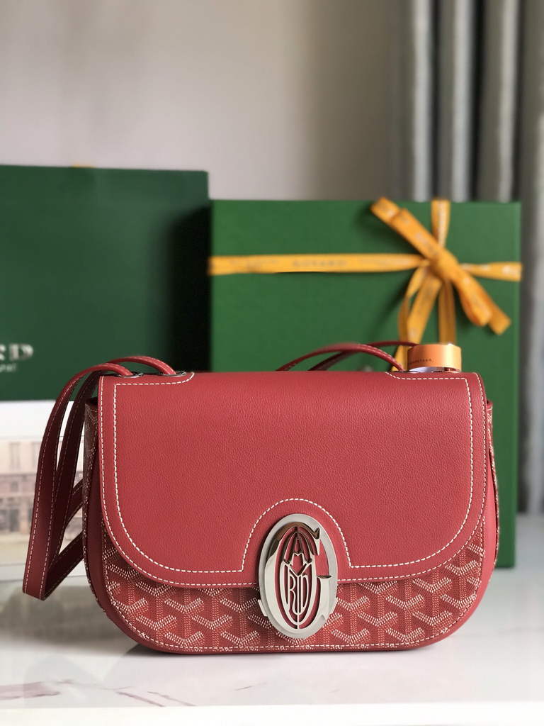 Goyard 233 Strap Bag, GY020213 Goyardine Canvas Red