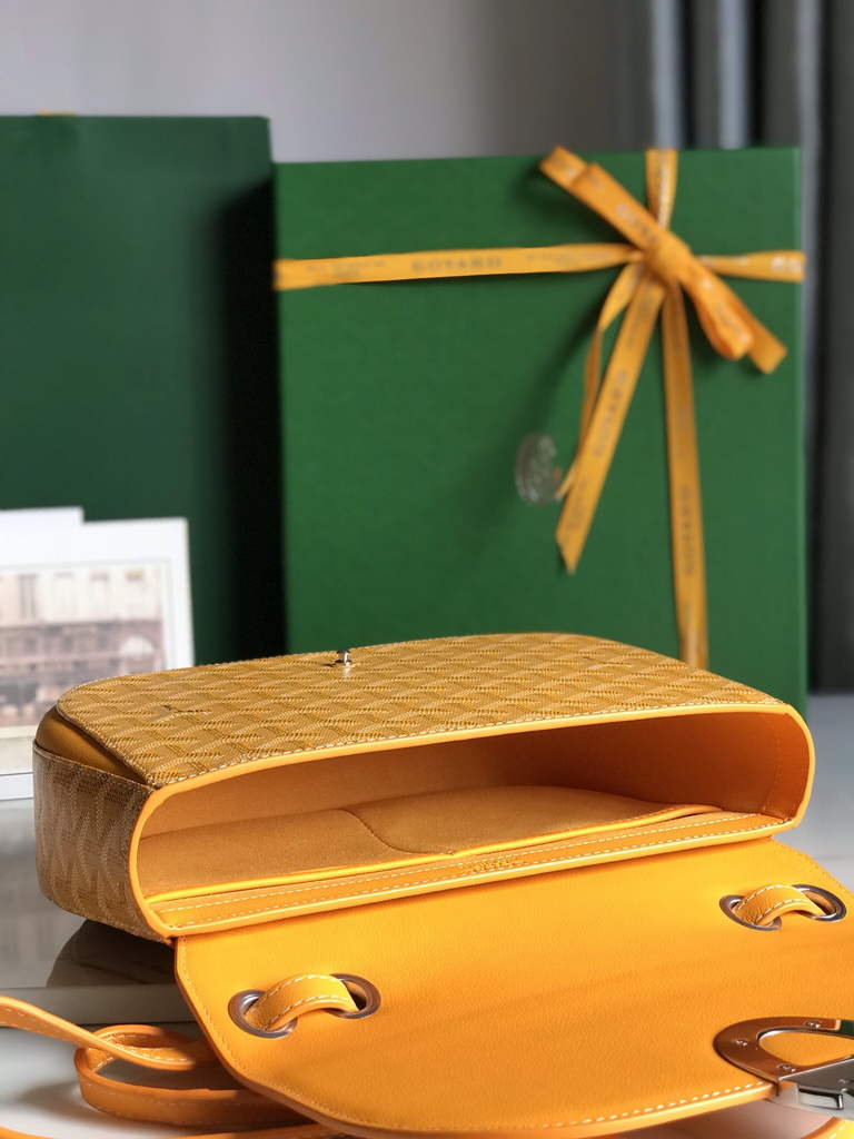 Goyard 233 Strap Bag, GY020213 Goyardine Canvas Yellow