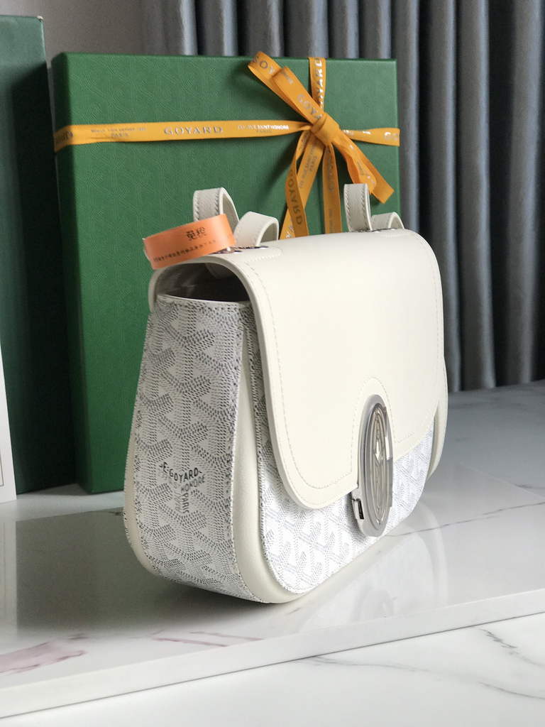 Goyard 233 Strap Bag, GY020213 Goyardine Canvas White