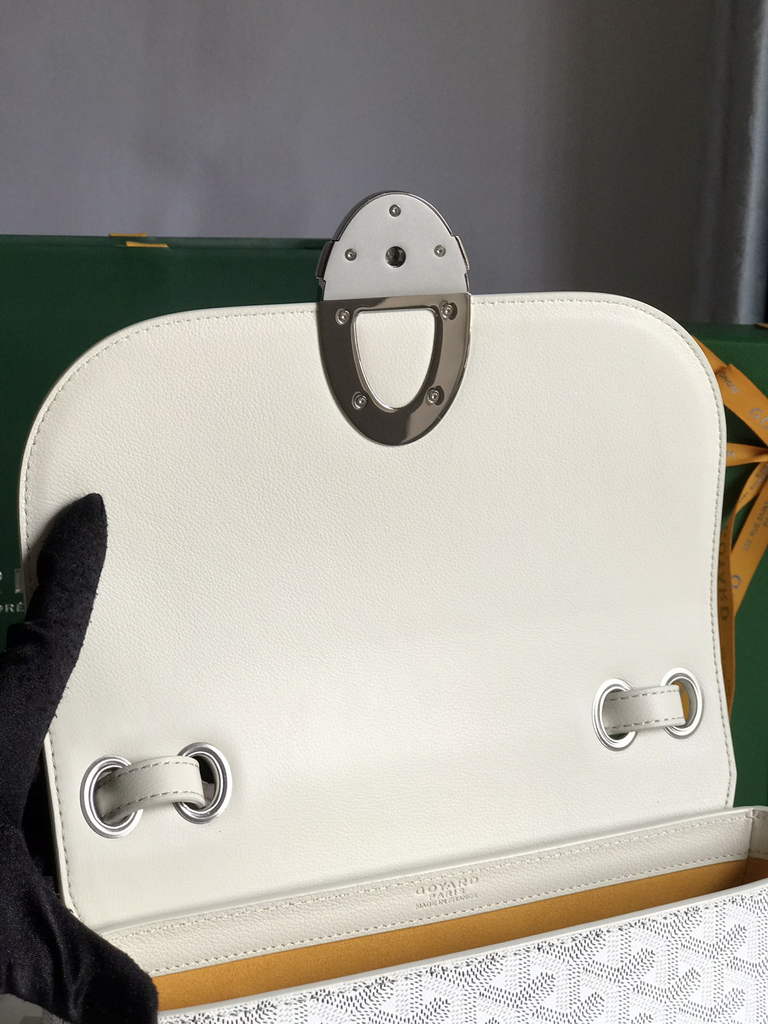 Goyard 233 Strap Bag, GY020213 Goyardine Canvas White