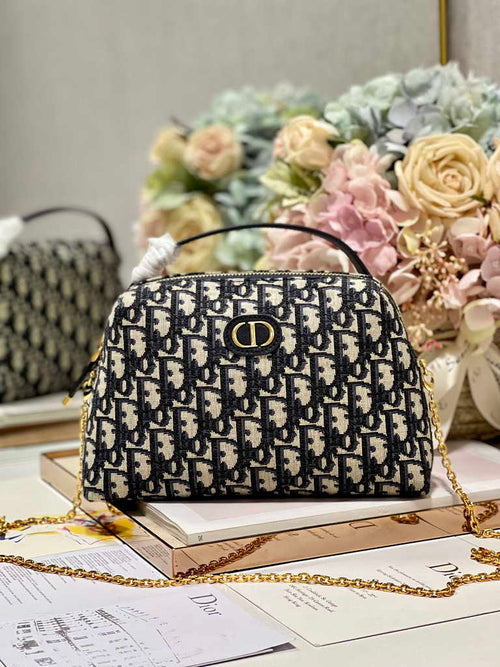 30 Montaigne D-Cosy Mini Bag S2169 Blue Dior Oblique Jacquard - Default Title - View 1
