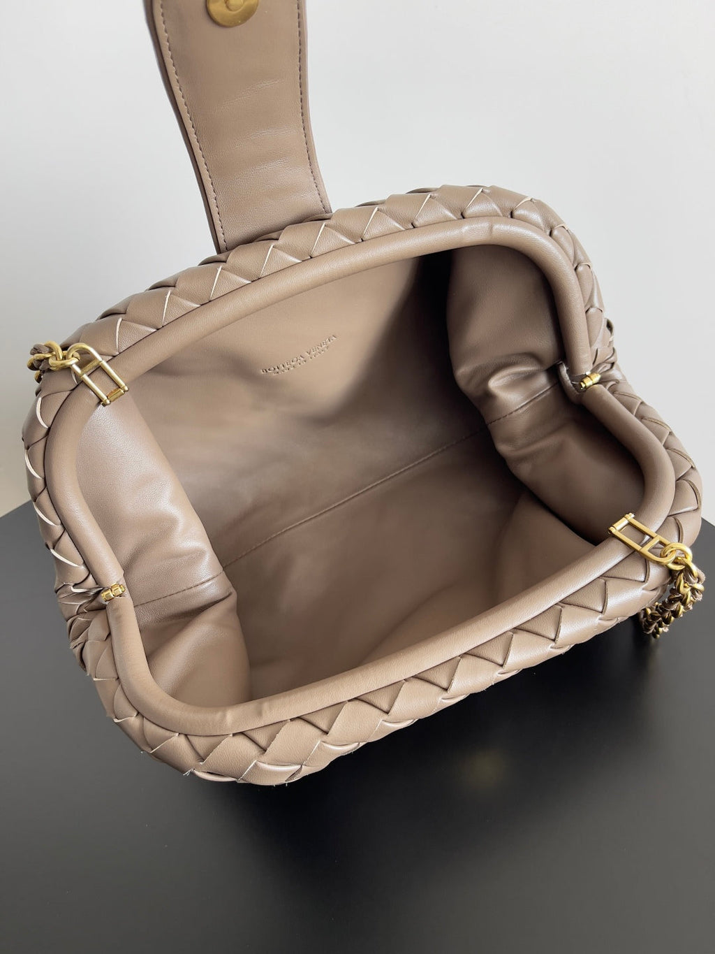 Bottega Veneta Teen Lauren 1980 With Chain 785807 Lambskin Khaki