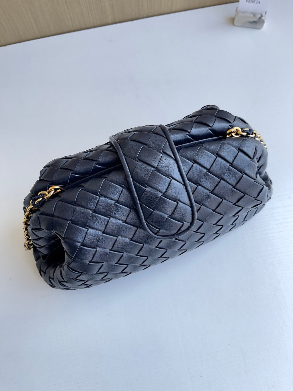 Bottega Veneta Teen Lauren 1980 With Chain 785807 Lambskin Navy Blue