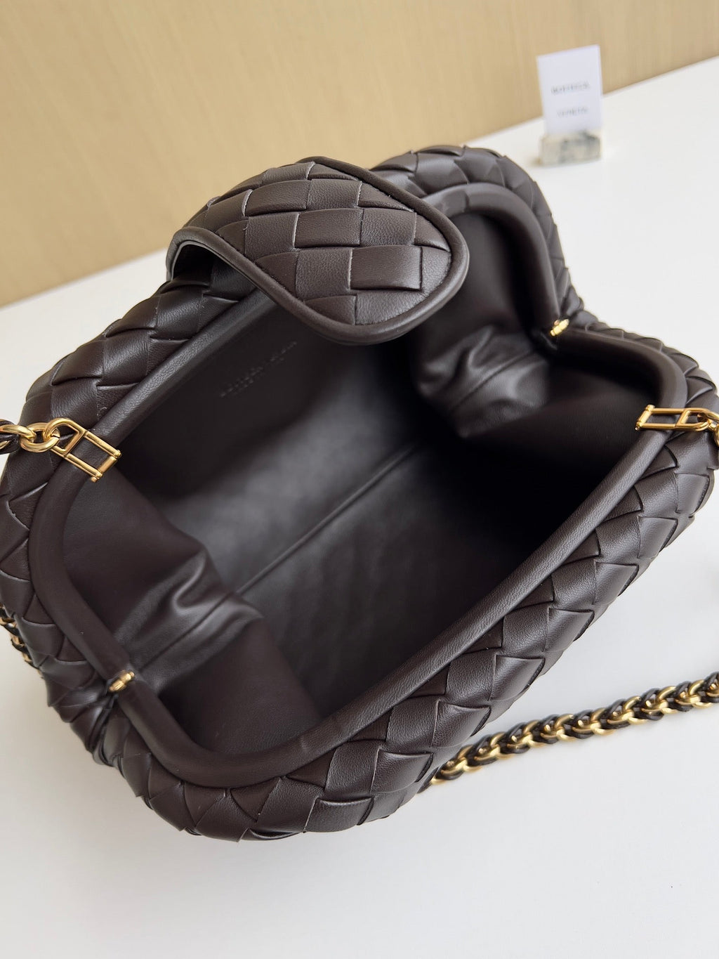 Bottega Veneta Teen Lauren 1980 With Chain 785807 Lambskin Coffee