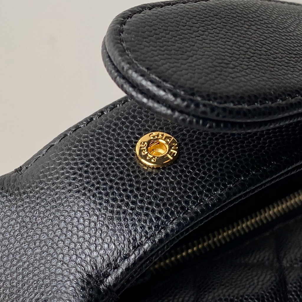 Chanel pouch grained shiny calfskin & gold-tone metal, AP3943 black - Default Title - View 8