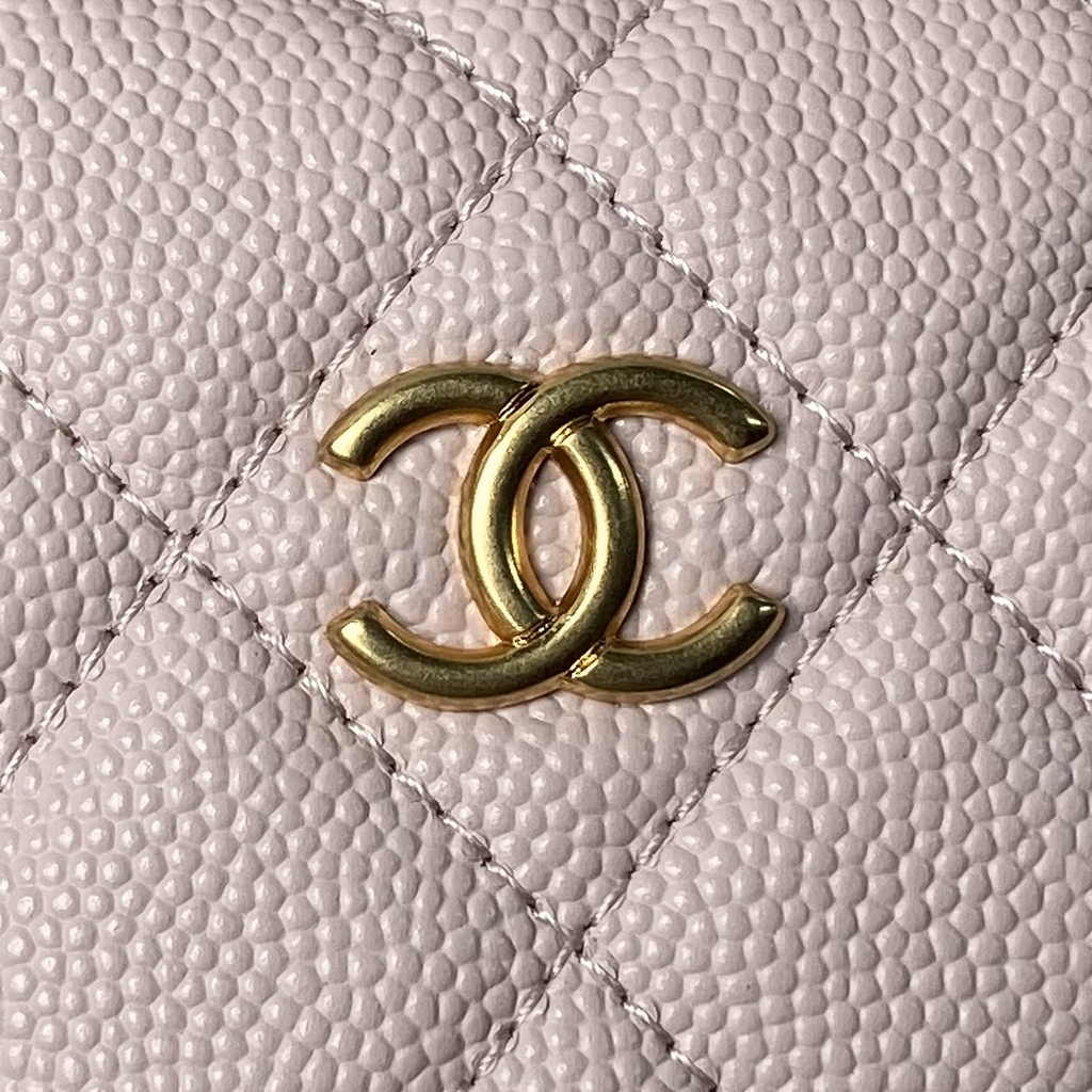 Chanel pouch grained shiny calfskin & gold-tone metal,  AP3943 pink - Default Title - View 6