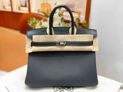 Hermès Birkin Bag Dark Gray Crocodile Togo Gold Hardware H8630 - W25×H20×D13cm - View 1