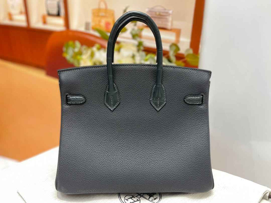 Hermès Birkin Bag Dark Gray Crocodile Togo Gold Hardware H8630 - W25×H20×D13cm - View 4