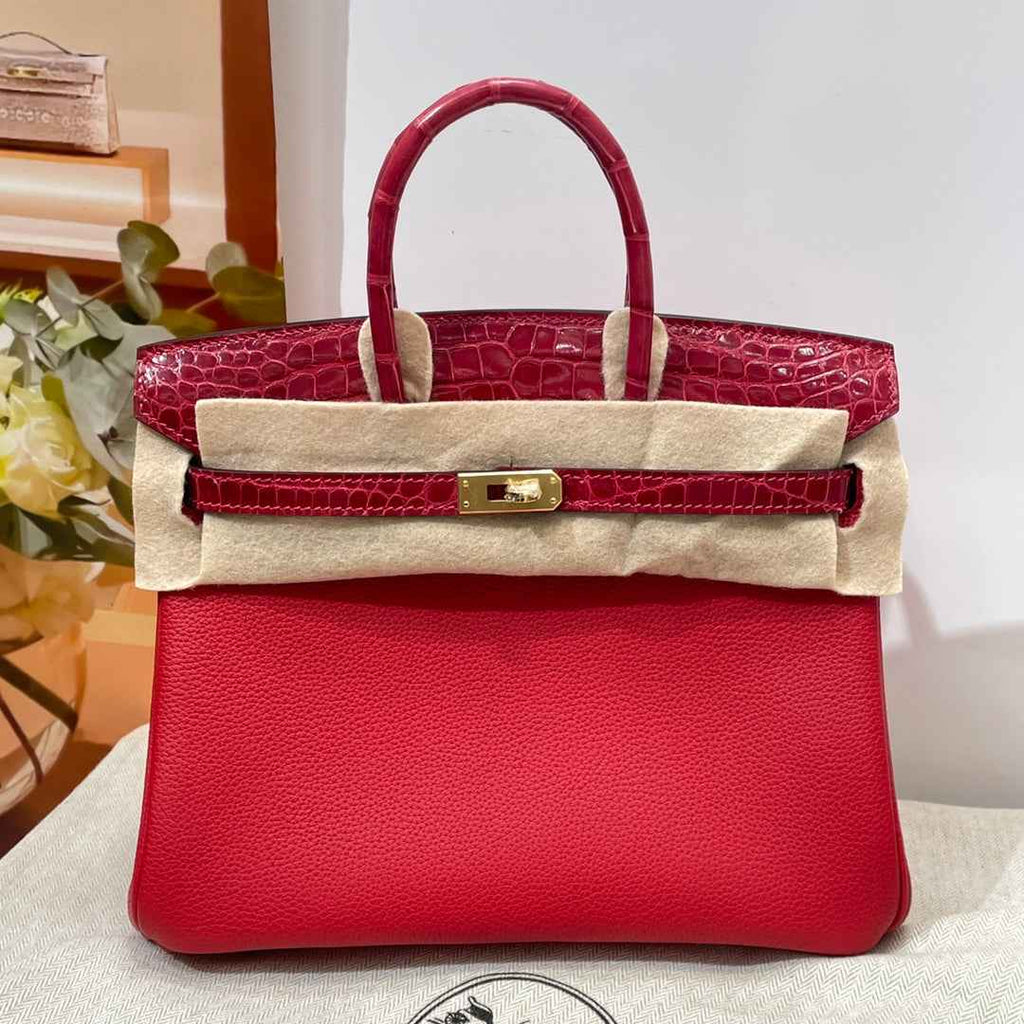 Hermès Birkin Bag Red Crocodile Togo Gold Hardware H8631 - W25×H20×D13cm - View 1