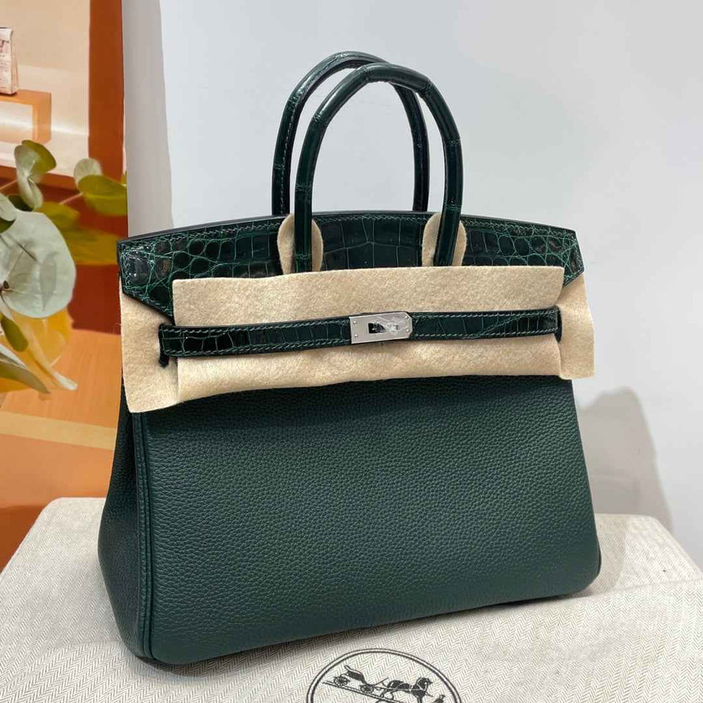 Hermès Birkin Bag Dark Green Crocodile Togo Gold Hardware H8632 - W25×H20×D13cm - View 2