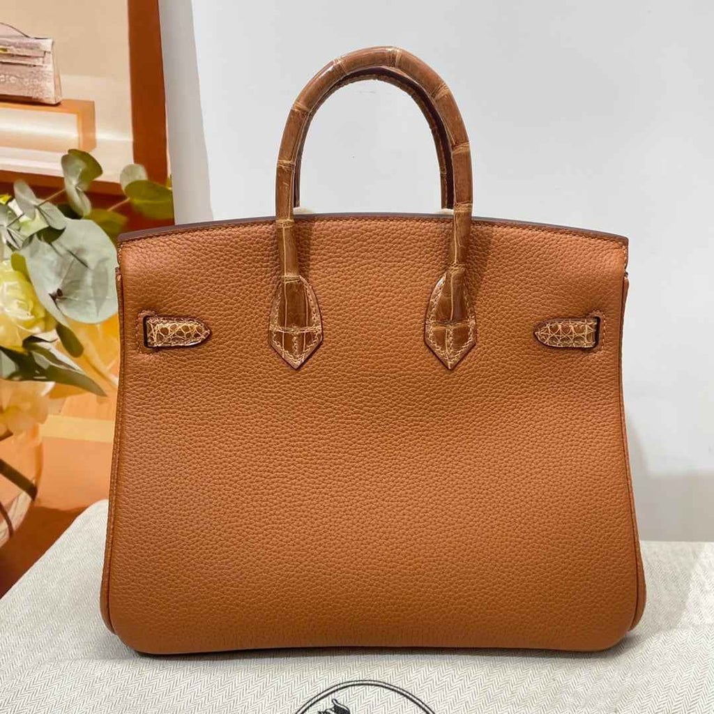 Hermès Birkin Bag Tan Crocodile Togo Gold Hardware H8635 - W25×H20×D13cm - View 2