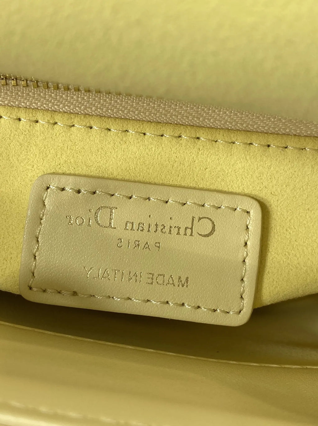 Mini Lady Dior Bag with Chain, M0505 Yellow Cannage Lambskin Gold