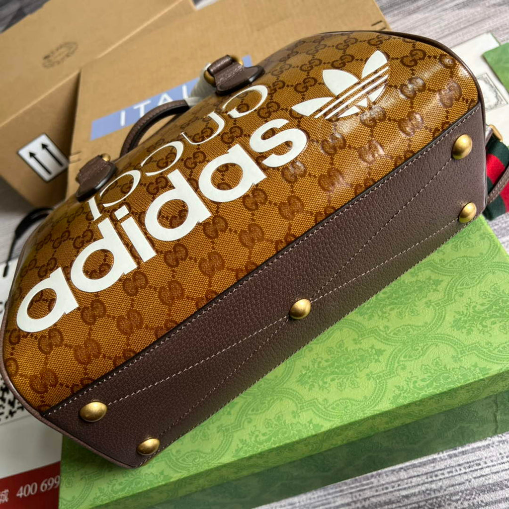 adidas x Gucci 702397 mini duffle bag brown