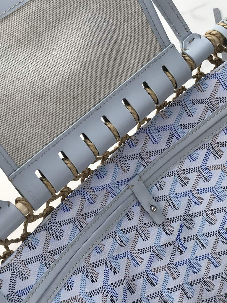 Goyard Aligre Bag, GY120182 Raffia White Leather