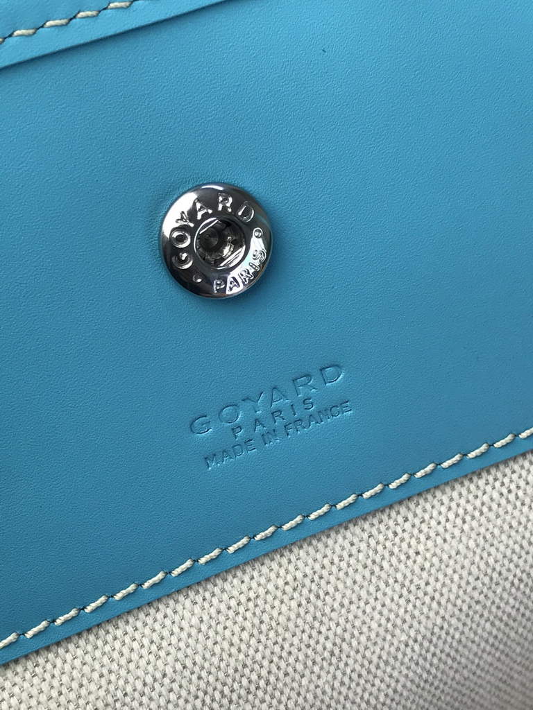 Goyard Aligre Bag, GY120182 Raffia Light Blue Leather
