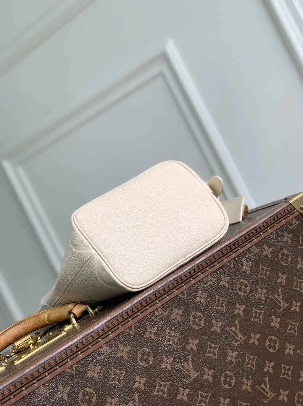 Louis Vuitton All In BB, M2A356 Creme grained cowhide leather