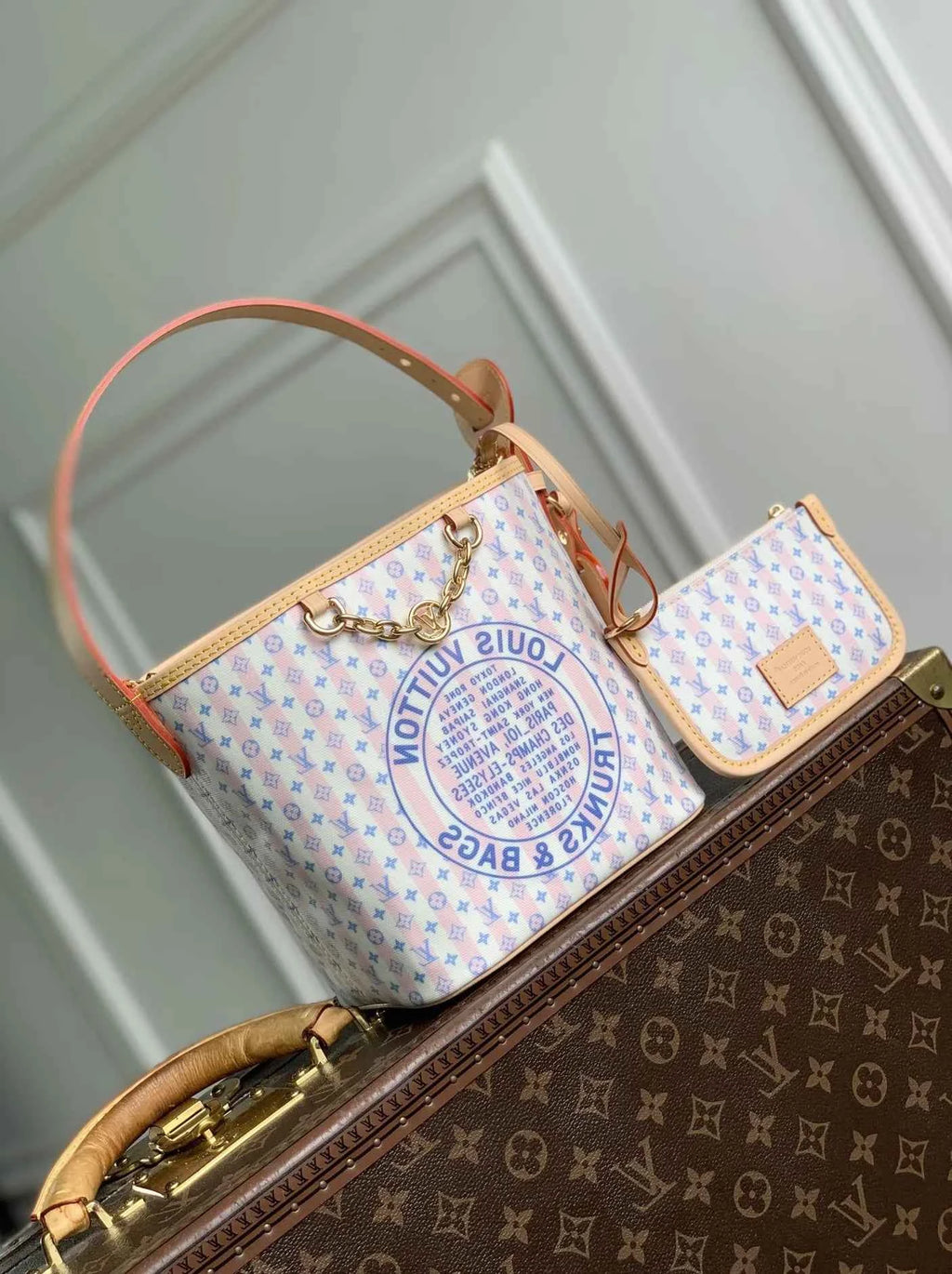 Louis Vuitton All In BB Bag, M29115 Blue Coated canvas