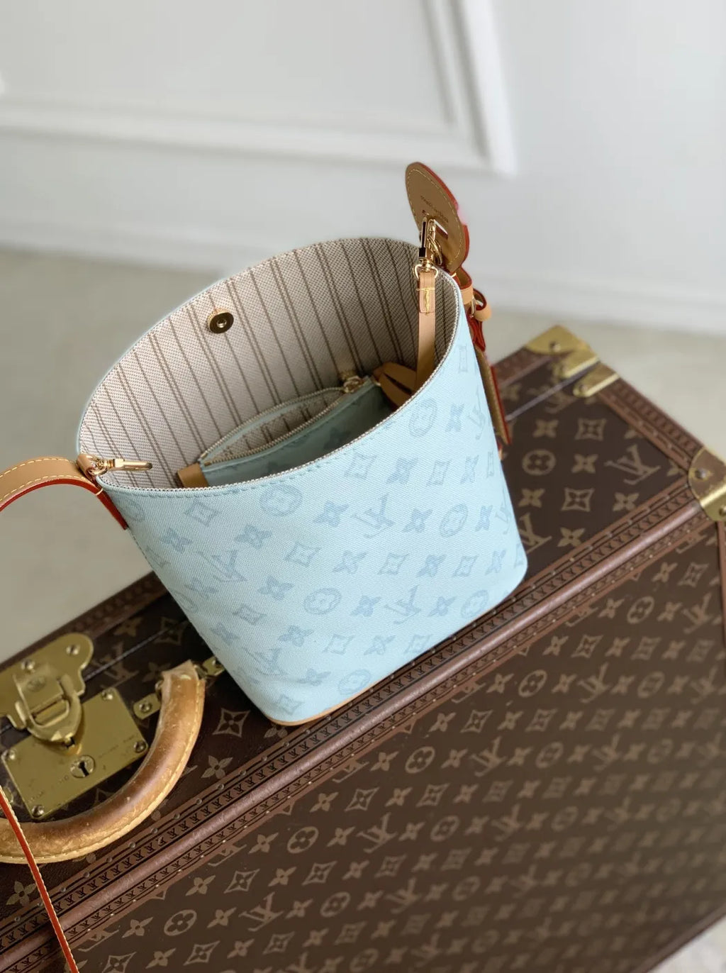 Louis Vuitton All In BB, M27529 Monogram Origine Bleu Courrier Coated canvas