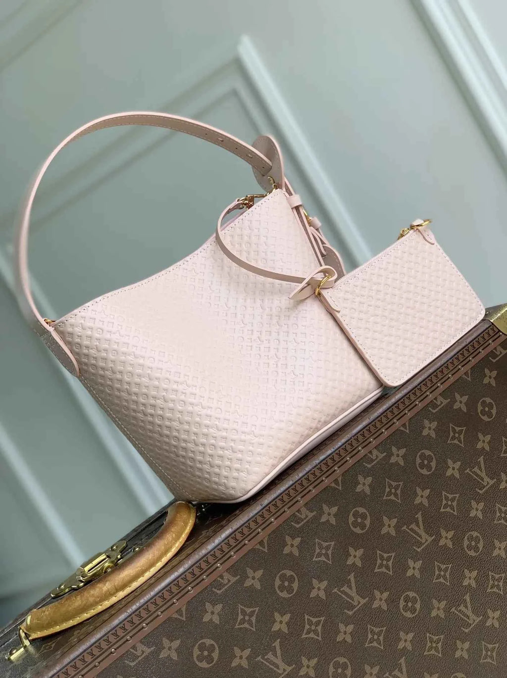 Louis Vuitton All In BB Bag, M28886 Light Bliss Calfskin leather
