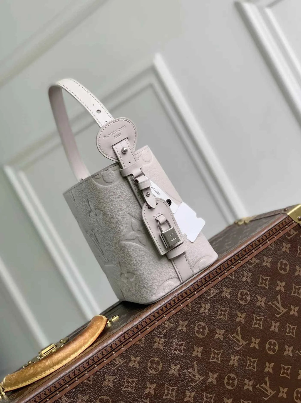 Louis Vuitton All In BB, M28342 Brume Gray Cowhide leather
