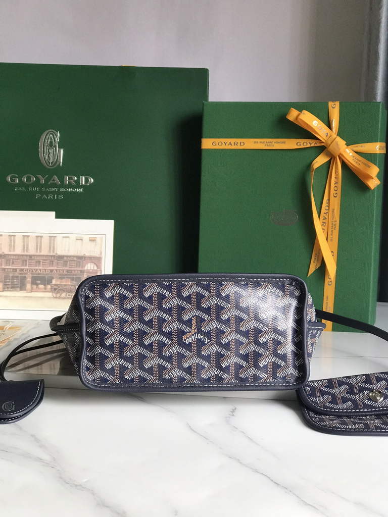 Goyard Anjou Mini Tote Bag, GY020660 Navy Blue