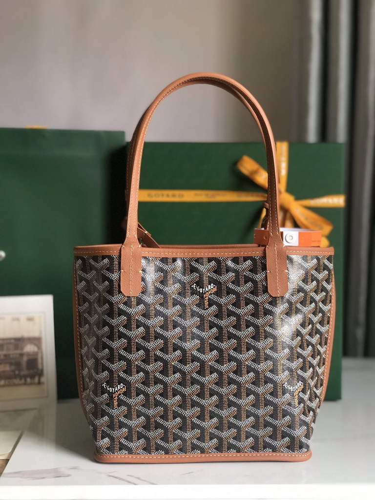 Goyard Anjou Mini Tote Bag, GY020660 Brown