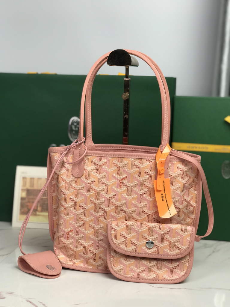 Goyard Anjou Mini Tote Bag, GY020660 Leather Pink