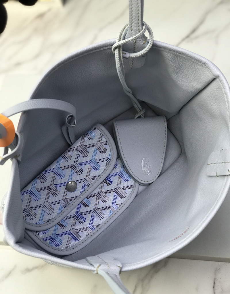 Goyard Anjou Mini Tote Bag, GY020660 Leather Light Blue