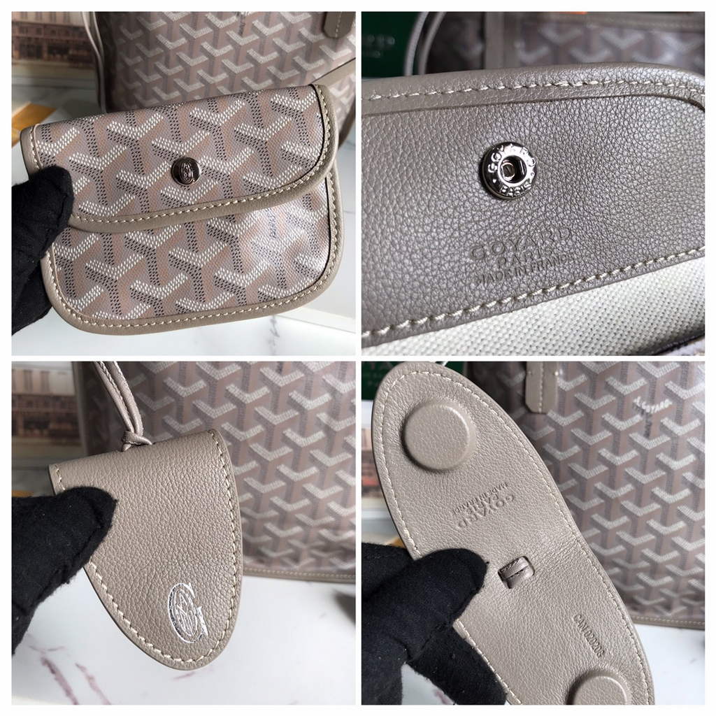Goyard Anjou Mini Tote Bag, GY020660 Leather Gray