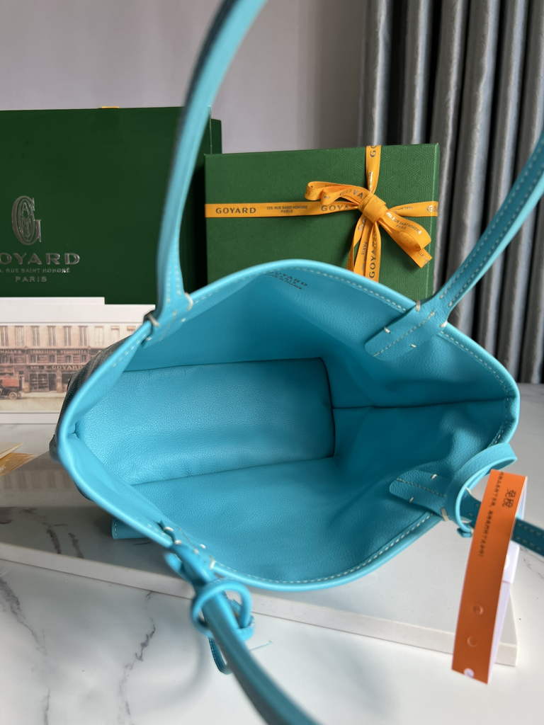 Goyard Anjou Mini Tote Bag, GY020660 Leather Light Blue
